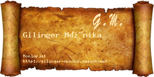 Gilinger Mónika névjegykártya